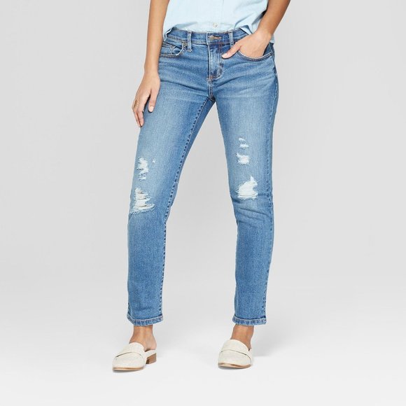 Universal Thread Mid-Rise Girlfriend Crop Jeans - Picture 1 of 3
